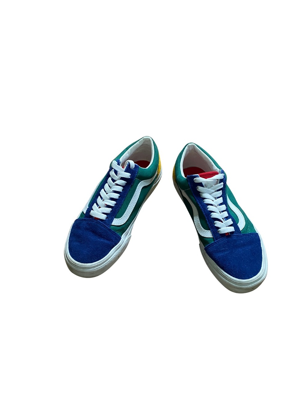 Vans Blue & Green Low-Top Sneakers with White Stripe